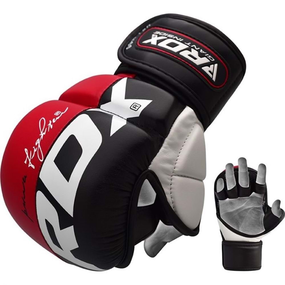 RDX Rex T6 MMA Eldiveni Kirmizi Açik Parmak Sparring ve Antrenman Eldiveni