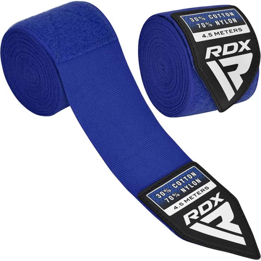 RDX Plus Boks El Bandajı Mavi 4.5 Metre Profesyonel Bilek ve El Destek Bandajı