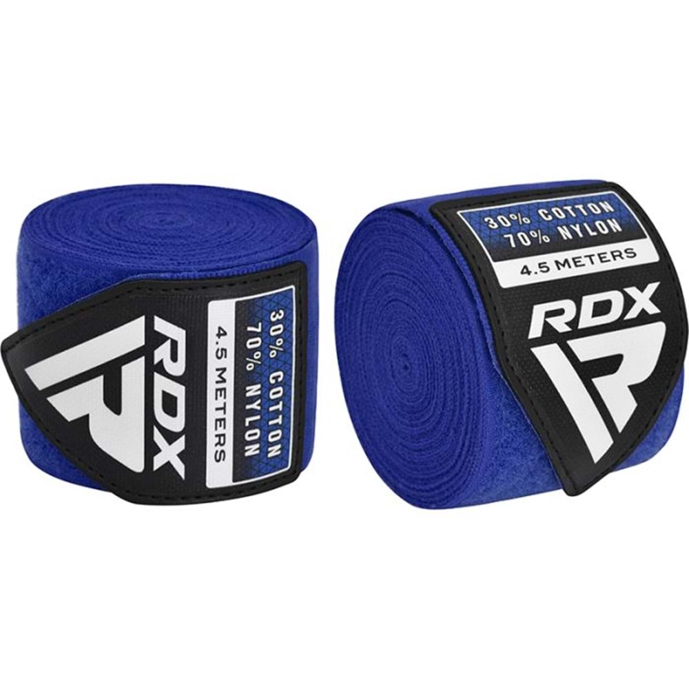 RDX Plus Boks El Bandajı Mavi 4.5 Metre Profesyonel Bilek ve El Destek Bandajı