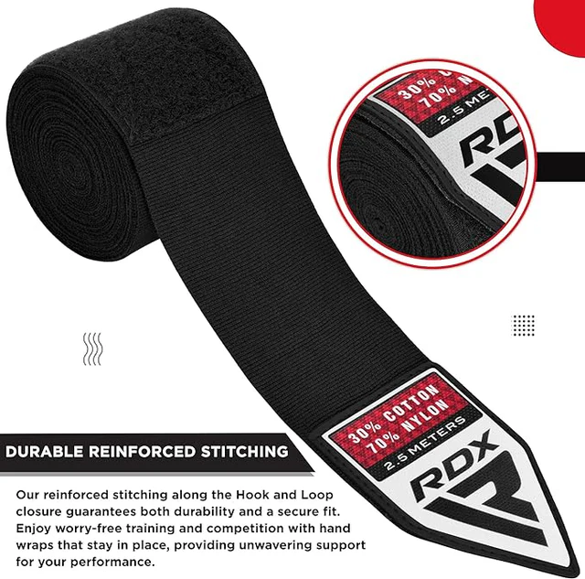 RDX Çocuk Boks El Bandajı 3 Metre Siyah Bilek ve El Destek Bandajı